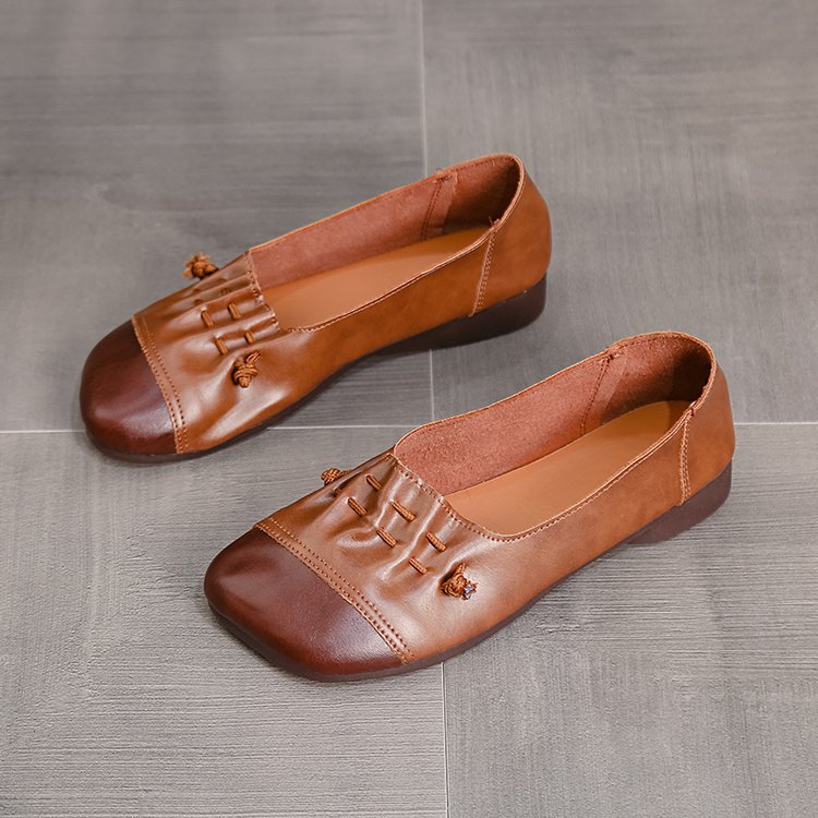 Damen Ballerinas mit modischem Leder-Design und Komfortsohle R&B