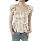 Damenbluse mit floralem Design und Rüschenärmeln R&B