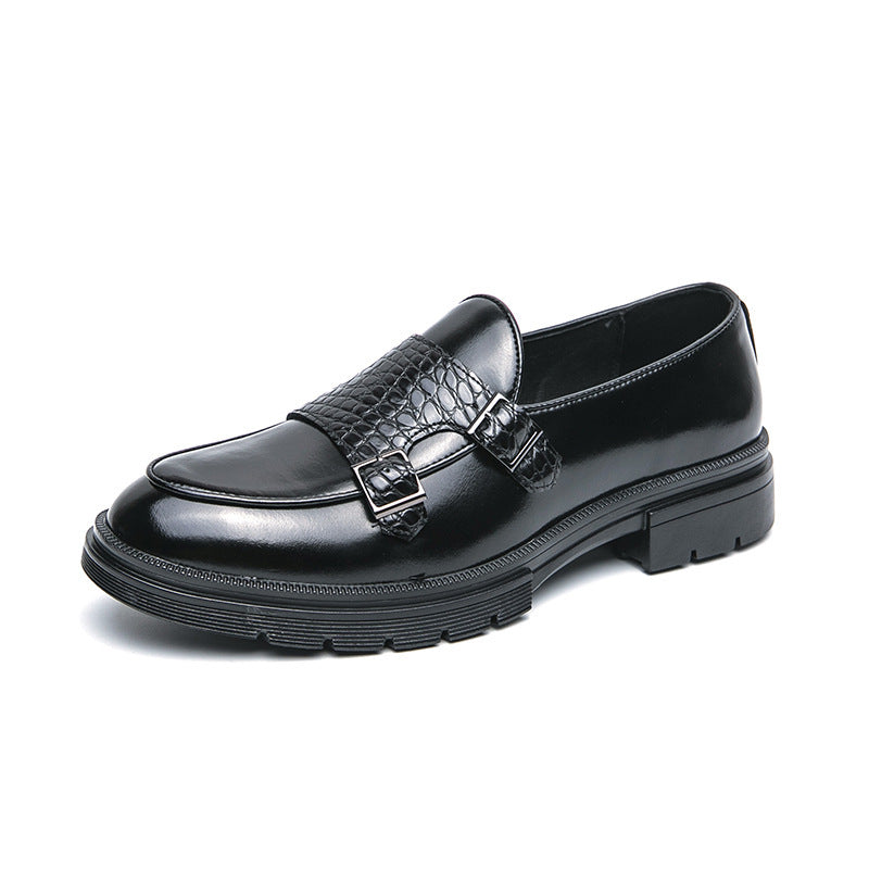 Damen elegante Mokassins mit modischen Schnallen und robustem Profil