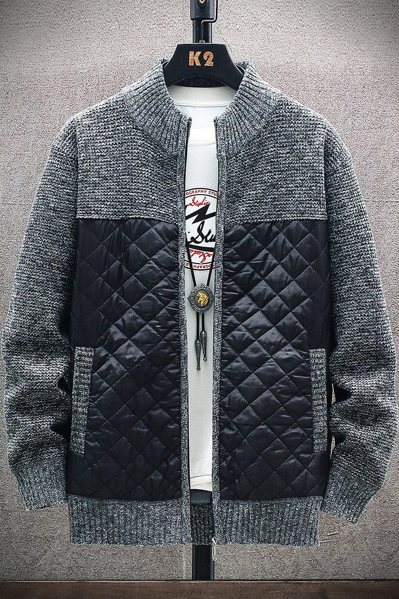 Herren gesteppte Freizeitjacke mit strukturierten Ärmeln R&B