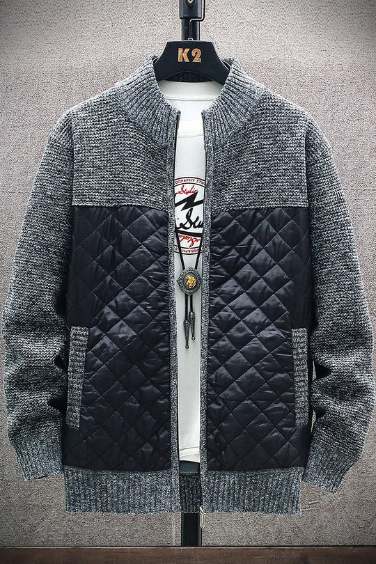 Herren gesteppte Freizeitjacke mit strukturierten Ärmeln R&B