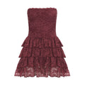 Damen Elegantes Spitzenkleid mit Volantröcken R&B