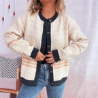 Damen Strickjacke mit vielseitigem Muster und eleganten Knopfdetails R&B