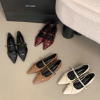 Damen elegante Ballerinas mit modischem Riemchen und spitzem Design R&B