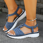 Damen Komfortable Sandalen mit ergonomischem Riemendesign und atmungsaktiver Obermaterialstruktur R&B