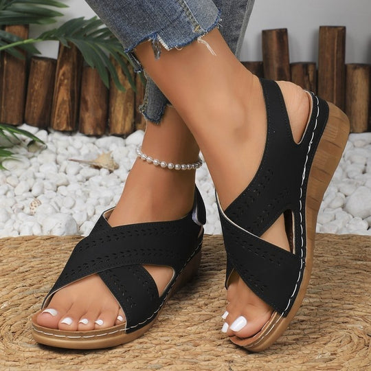 Damen Komfortable und atmungsaktive Sandalen mit Klettverschluss R&B