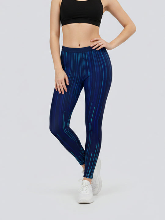 Damen Sportleggings mit stylischem Sternen-Design und hohem Bund R&B