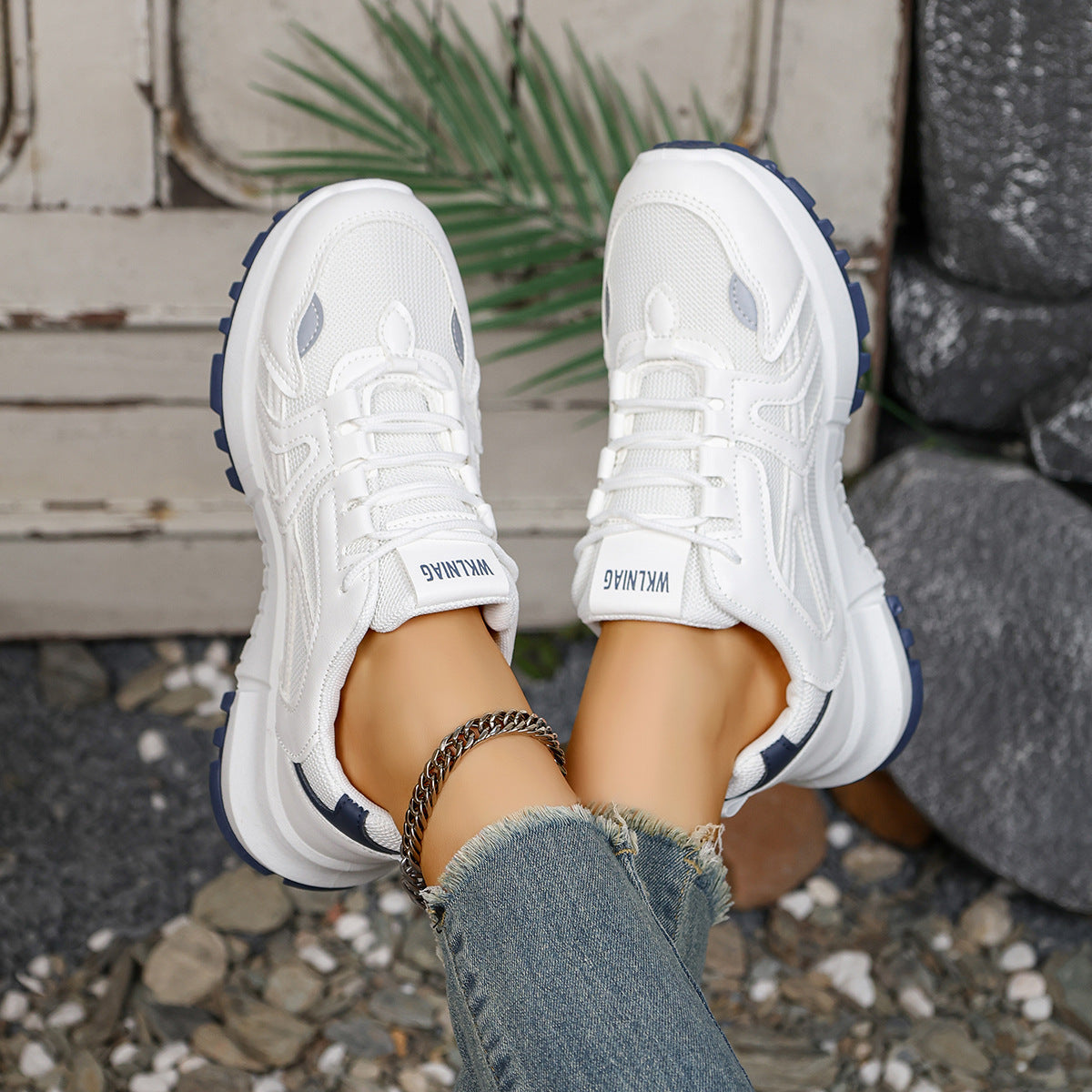 Damen Sportliche Sneakers mit atmungsaktiver Mesh-Oberfläche und dämpfender Sohle R&B