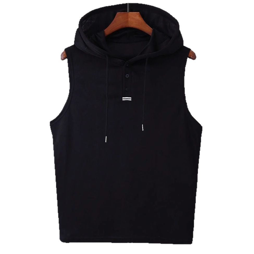Herren ärmelloses Hoodie-Shirt mit strukturierter Oberfläche R&B