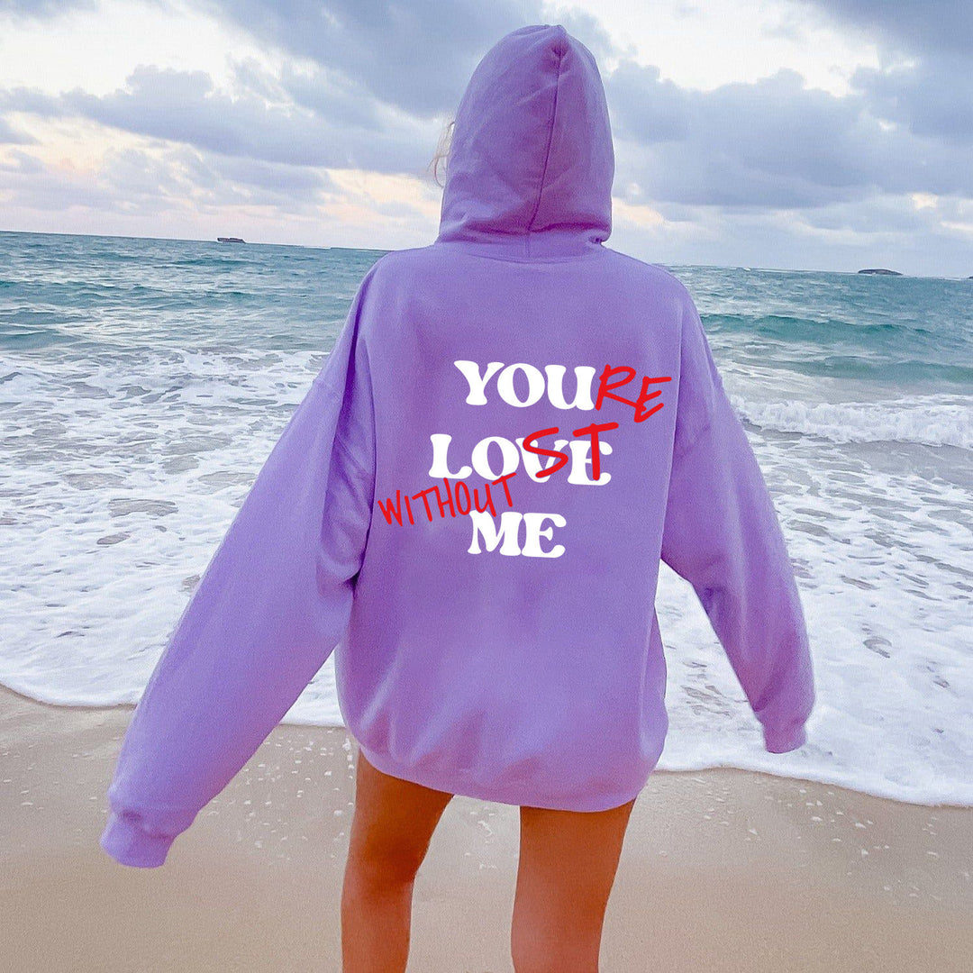 Damen Oversized Kapuzensweater mit inspirierendem Aufdruck R&B