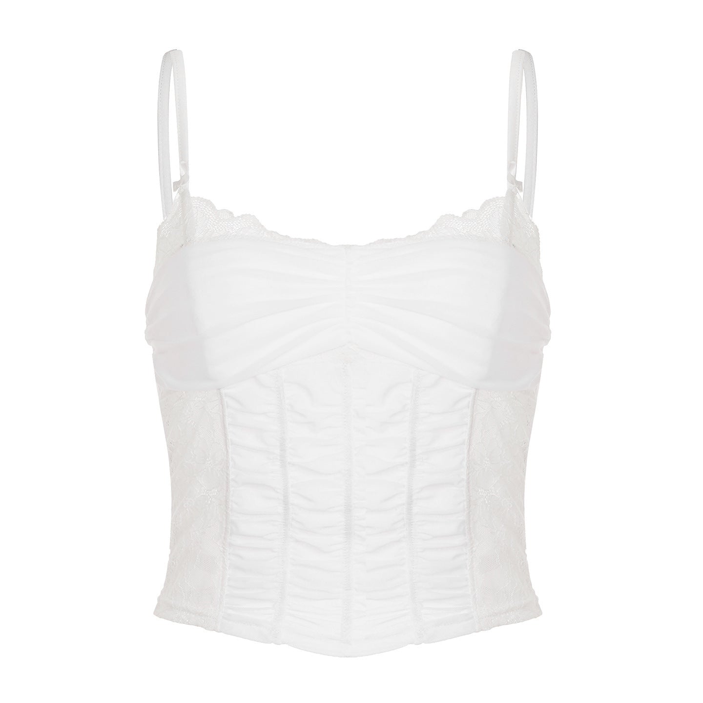 Damen Spitzen-Corsage-Oberteil mit eleganter Schnürung und figurformendem Design R&B