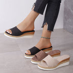Damen Wedgesandalen mit eleganter Jute-Details