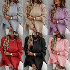 Damen kuscheliger Strickpullover mit strukturiertem Muster und weitem Schnitt