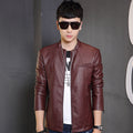 Herren modische Kunstlederjacke mit stylischem Steppdesign
