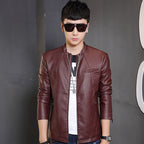 Herren modische Kunstlederjacke mit stylischem Steppdesign