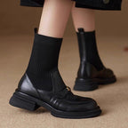 Damen Elegante Stiefel mit atmungsaktivem Strickschaft und modischem Detail R&B