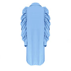 Damen Hemdblusenkleid mit voluminösen Puffärmeln und eleganter Knopfleiste R&B