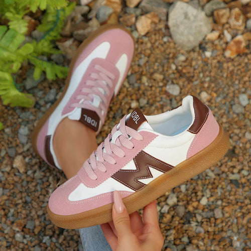 Damen Sneakers mit modischer Suede-Oberfläche und rutschfester Gummisohle R&B
