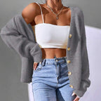Damen Strickcardigan kuschelig mit dekorativen Knöpfen