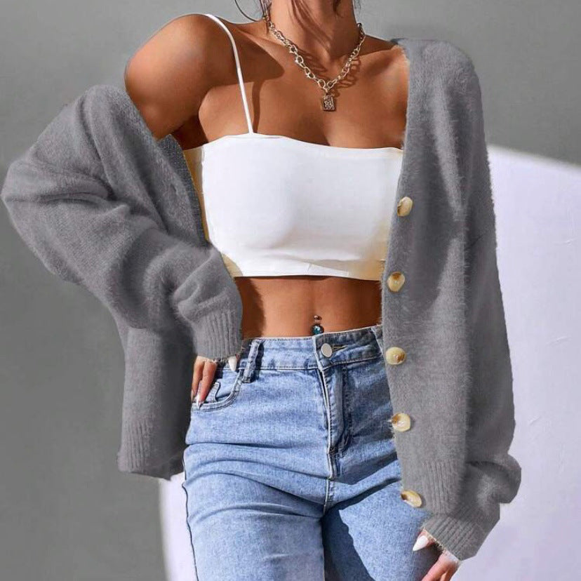 Damen Strickcardigan kuschelig mit dekorativen Knöpfen