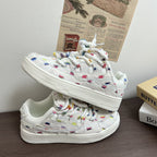 Damen Sneakers mit modischem Strukturdesign und bunten Akzentknöpfen R&B