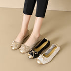 Damen elegante Ballerinas mit dekorativer Schleifenverzierung und hochwertigem Obermaterial R&B