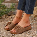 Damen Sandalen im eleganten Stil mit Blumendesign R&B