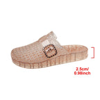 Damen Modische Glitzer-Clogs mit elegantem Schnallen-Design R&B