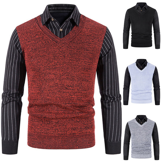 Herren eleganter V-Ausschnitt Pullover R&B