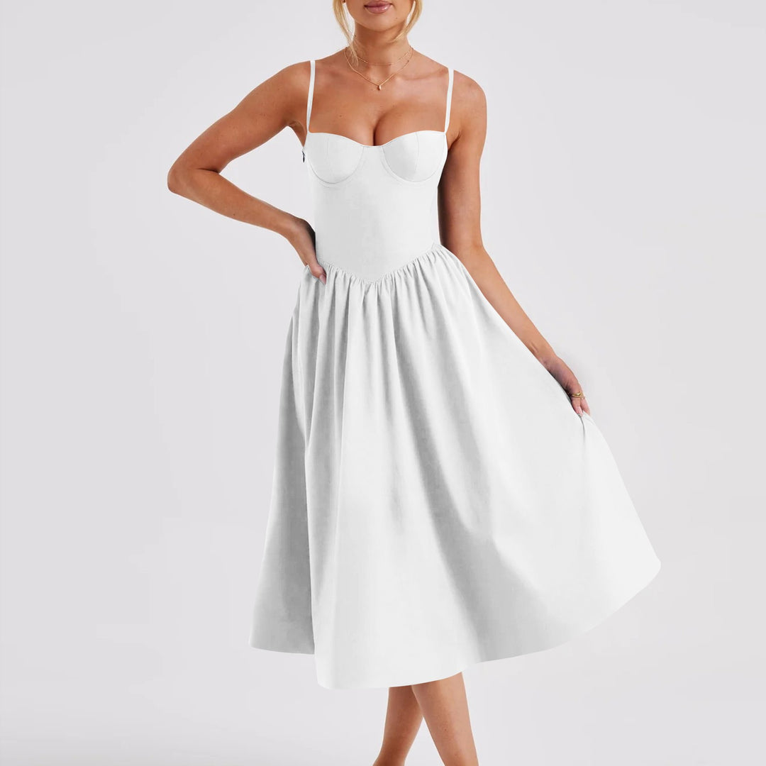 Damen Midi-Kleid mit taillierter Silhouette und A-Linie R&B