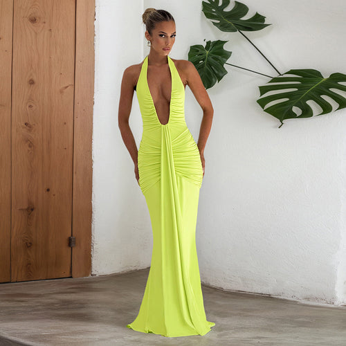 Damen Elegantes Wickelkleid mit tiefem V-Ausschnitt und raffinierten Drapierungen R&B