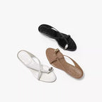 Damen Zehentrenner mit elegantem Riemendesign und hochwertigem Metallic-Detail R&B