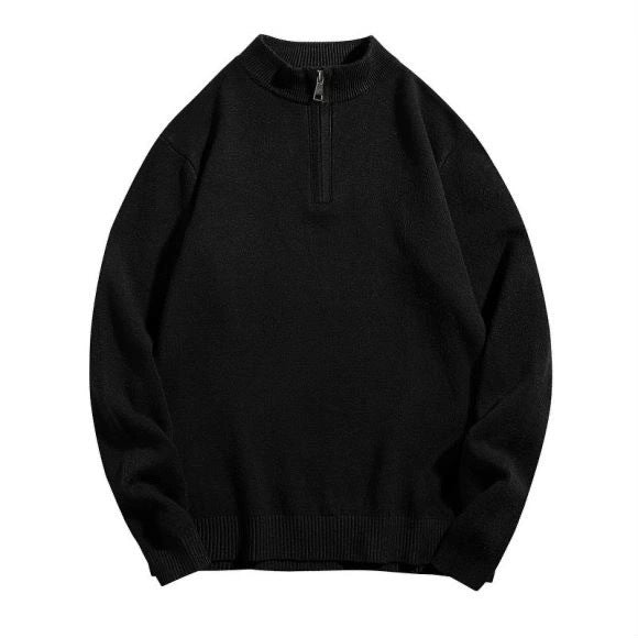 Herren gesunder und stilvoller Stehkragenpullover mit Reißverschluss