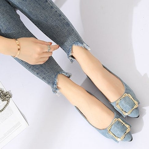 Damen Elegante Ballerinas mit modischem Schmuckdetail R&B