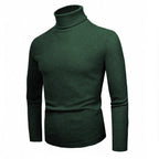 Damen eleganter Strickpullover mit hohem Kragen und feiner Rippenstruktur R&B