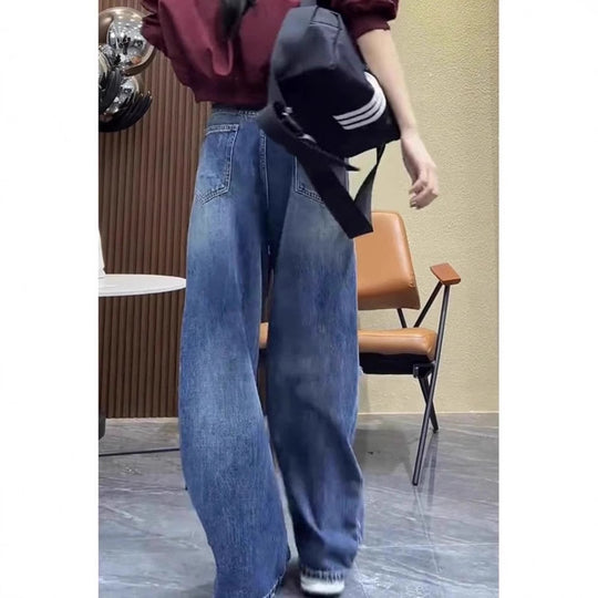 Damen Baggy-Jeans mit modischen Rissdetails und hohem Taillenbund R&B