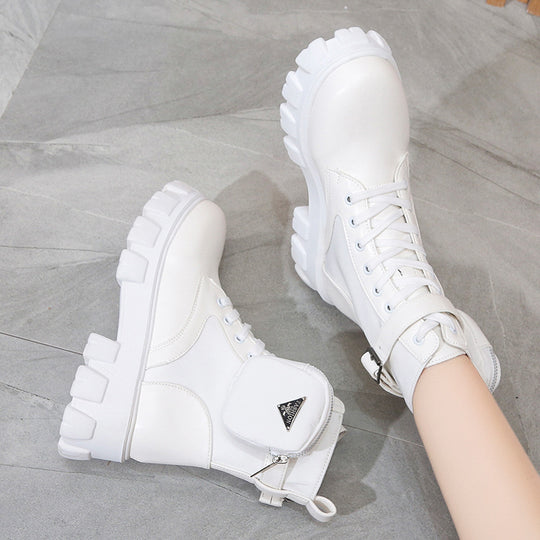 Damen Chunky Boots mit praktischem Seitentaschen-Design R&B
