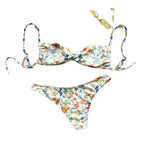 Damen Freizeit-Bikini mit floralen Mustern und verstellbaren Trägern