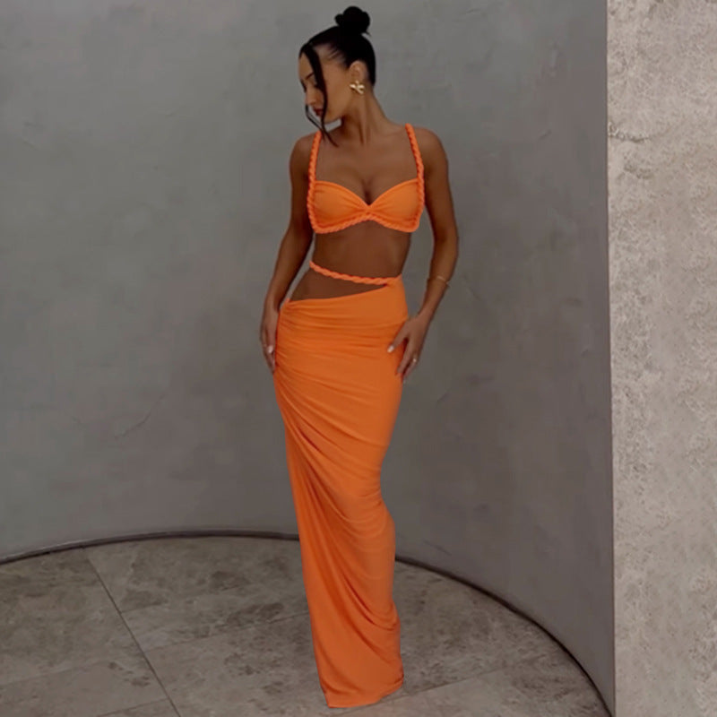 Damen Elegantes Maxikleid mit raffinierter Wickeloptik und verführerischen Details R&B