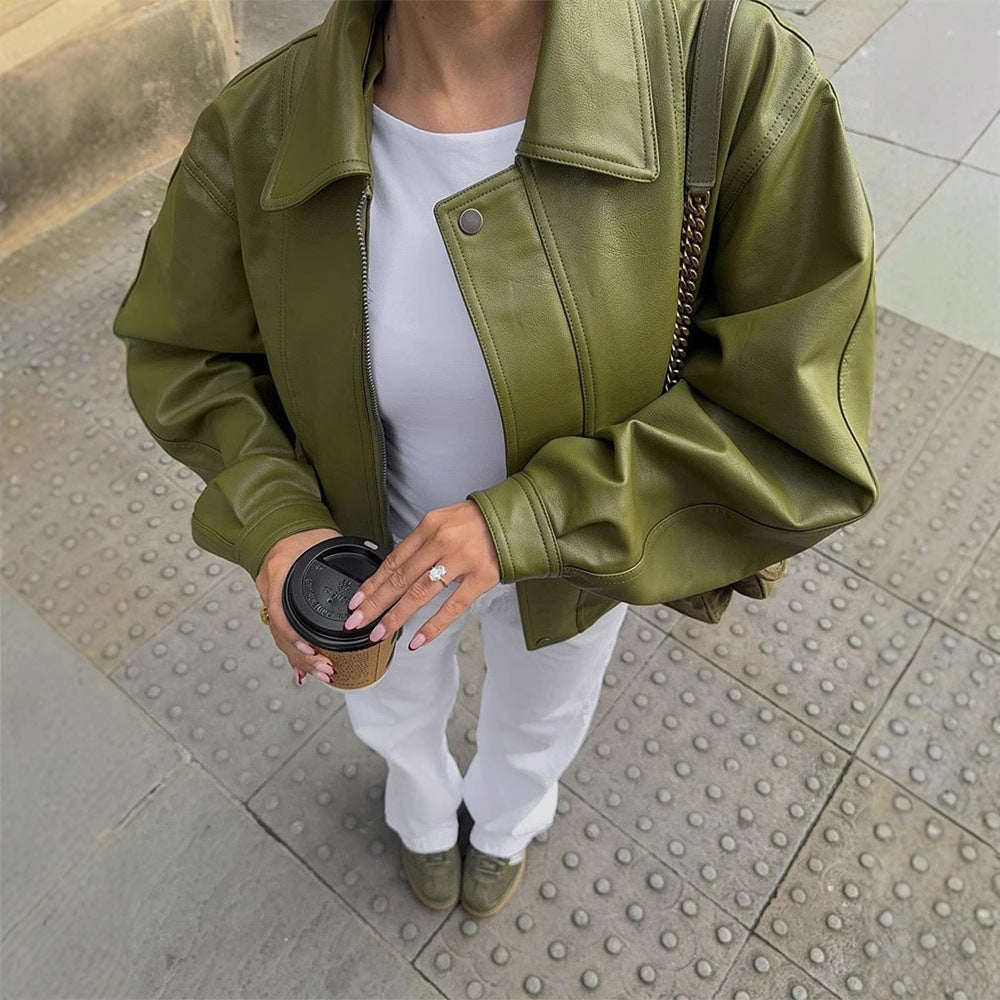 Damen Lässige Übergangsjacke mit voluminösen Ärmeln R&B