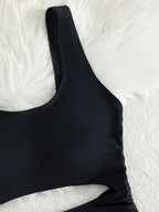 Damen Einteiler Badeanzug mit seitlichen Cut-Outs und Schnürung R&B