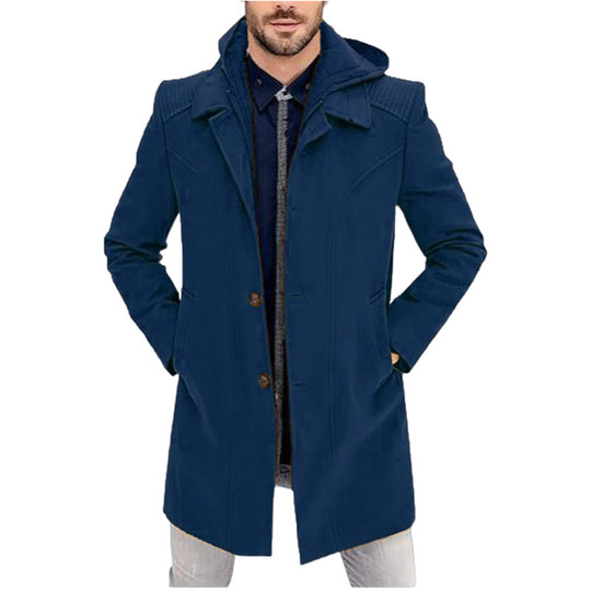Herren eleganter Übergangsmantel mit paspelierten Details R&B