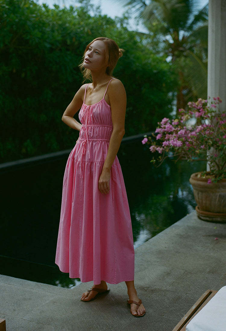 Damen luftiges Sommerkleid mit verstellbaren Trägern R&B