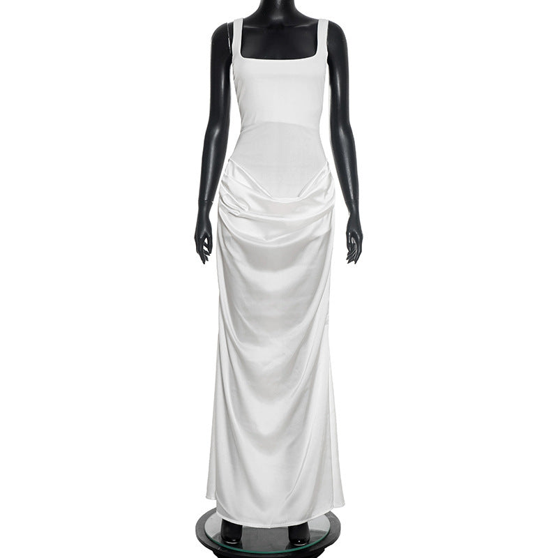 Damen Elegantes Maxikleid mit drapiertem Oberteil und schmalem Schnitt R&B
