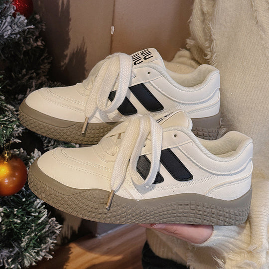 Damen Komfortable Sneakers mit dicker Gummisohle und atmungsaktiver Oberflächenstruktur R&B