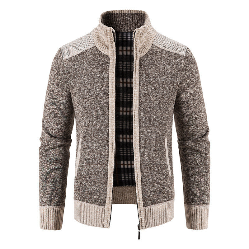 Herren Strickjacke mit hohem Kragen R&B