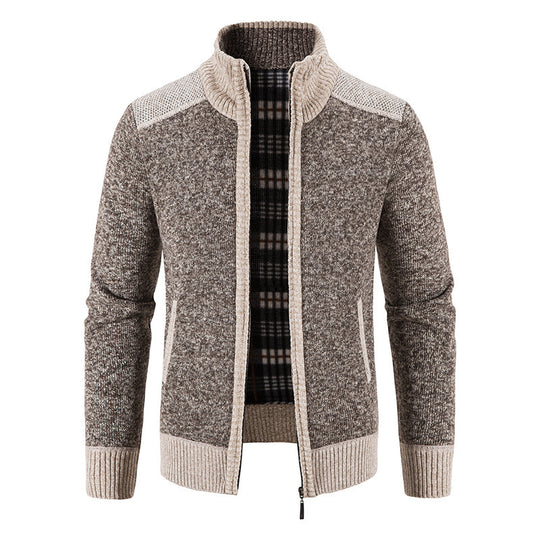Herren Strickjacke mit hohem Kragen R&B