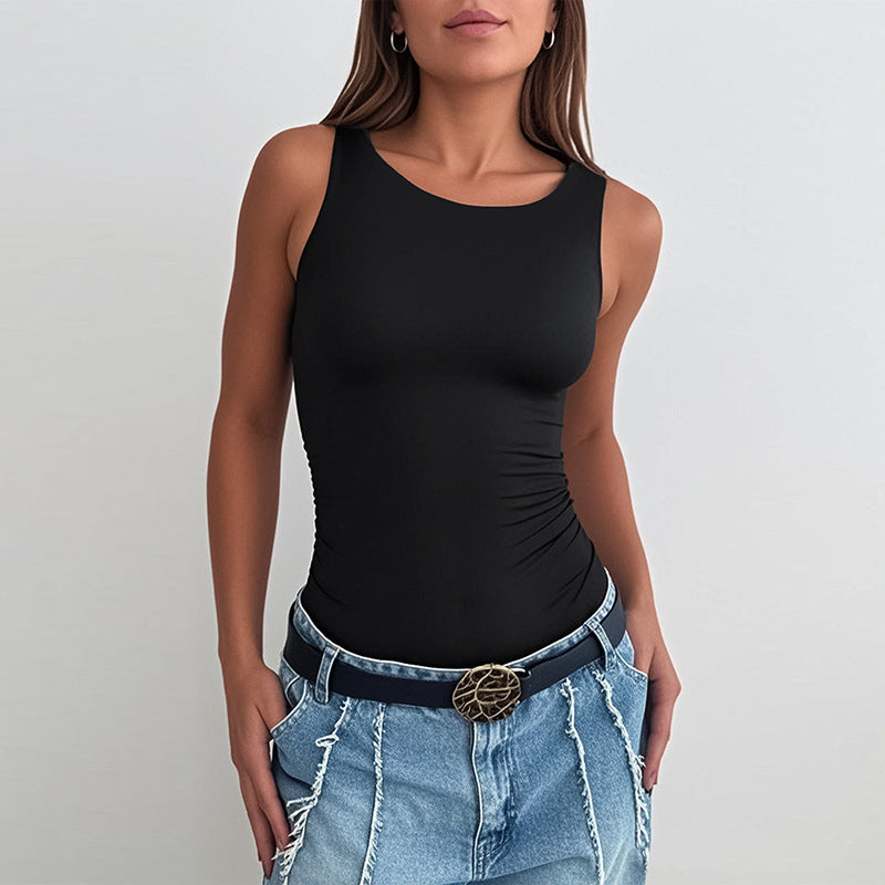 Damen figurbetontes Body mit gerafftem Design R&B