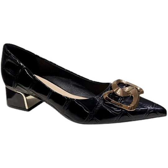 Damen elegante Ballerinas mit modischer Schmuckschließe R&B