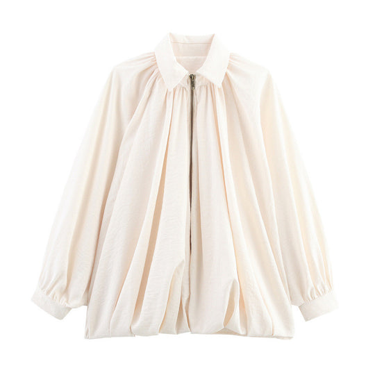 Damen Modische Bluse mit Volants und Reißverschluss R&B